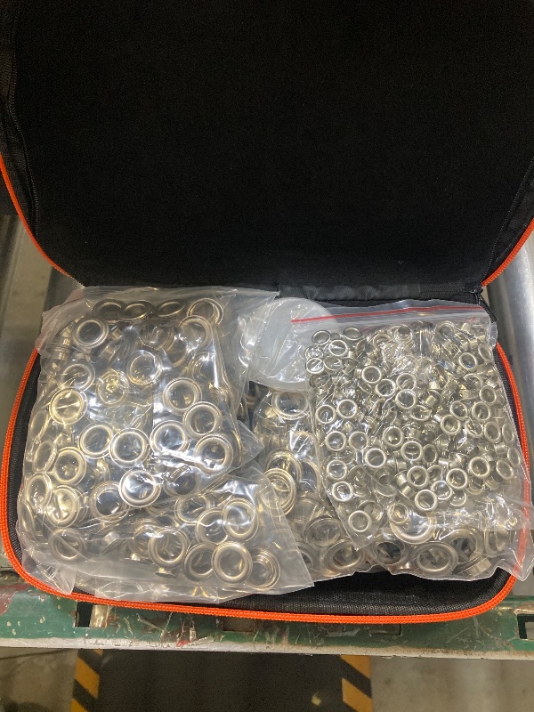 Photo 1 of HAPDEN Grommet Tool Kit 1/2 1/4 3/8 Multi-Size Hole Punch, 608 Pcs Heavy Duty Grommets Tool Kit, Eyelets and Grommets for Tarps, Fabric Rings, Leather, Tents, Vinyl, Canvas and so on