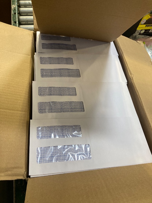 Photo 1 of 1000 Pack #10 Double Window Security Self-Seal Envelopes - Suitable Size for Multiple Business Statements, Quickbooks Invoices, and Return Envelopes, Size 4-1/8 x 9-1/2 - White - 24 LB