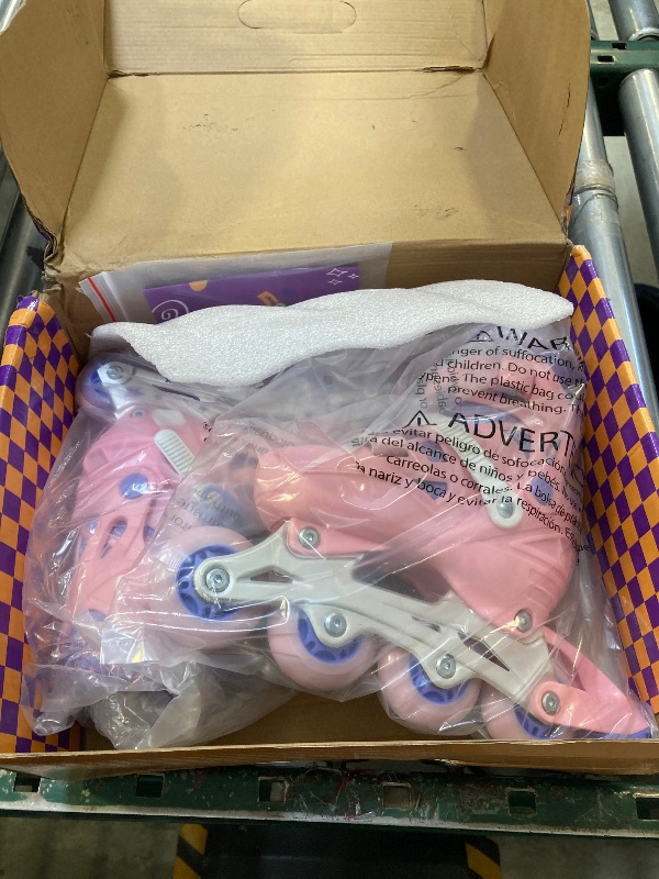 Photo 1 of Nattork Inline Skates for Girls and Boys Kids, 4 Sizes Adjustable Inline Skates with Light up Wheels, Illuminating Beginner Roller Skates for Kids & Adult Youth Teal Age 10-12 Size 5 6 7 8