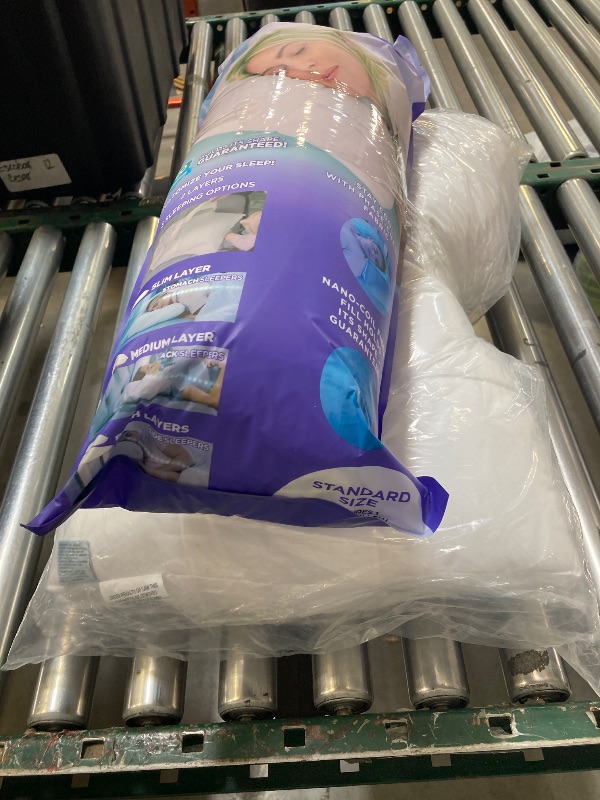 Photo 1 of Nuzzle Pillows Standard Size Set of 2 Cooling Adjustable Pillows for Side Sleepers, Luxury Hotel Collection Bed Pillows – Best Adjust Height Soft Firm Pillows for Back, Stomach and Side Sleepers