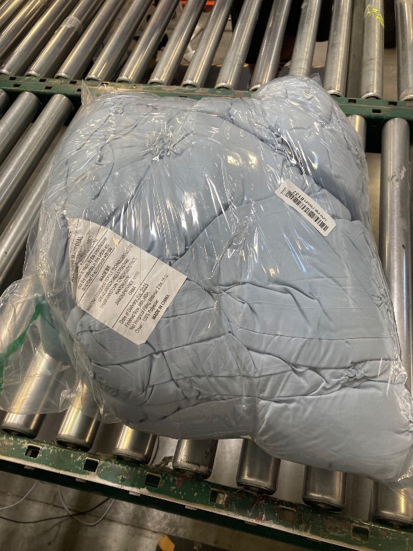 Photo 1 of BEDELITE Dusty Blue Queen Comforter Set - 3 Pieces Boho Pintuck Bedding Comforter Sets, Lightweight Soft & Warm Bed Comforter Queen with 2 Pillowcases for All Season