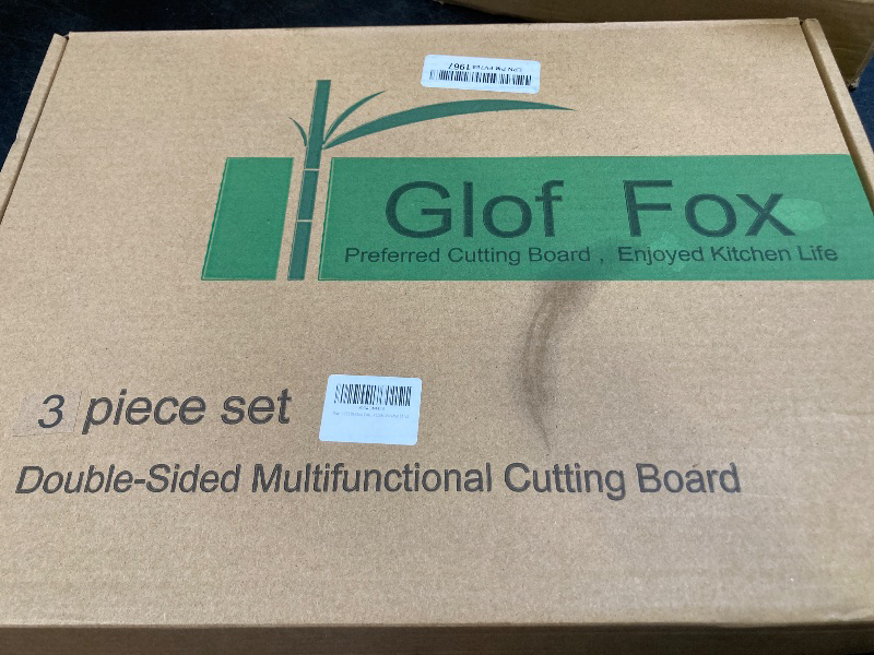 Photo 1 of 3-PCS Wood Cutting Board Set with Innovative Stand - Durable Double Sided Bamboo Cutting Board with Juice Groove & Handle for Meal Prep, Meat Charcuterie Serving, Eco-Friendly Healthy Kitchen Gift