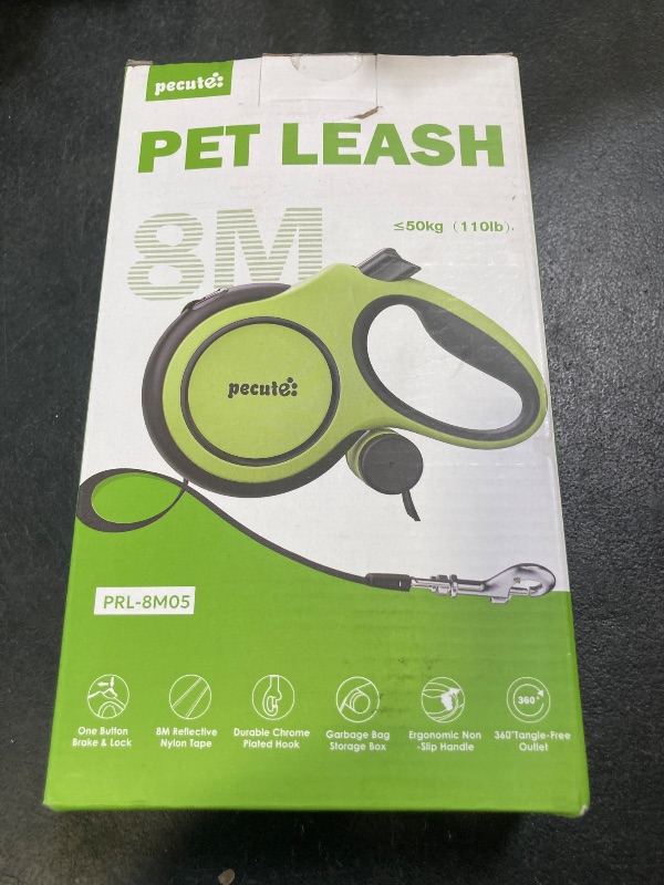 Photo 1 of 26ft Dog Leash Retractable with Chew Proof Extender, Upgraded Heavy Duty Retractable Dog Leash with Poop Bag Holder,Anti-Slip Grip, Reflective Leashes for Medium Large Pets 33lbs-110lbs (Black)