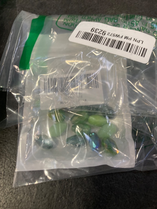 Photo 1 of 50PCS 10 * 15MM Teardrop Crystal Glass Beads for Jewelry Making, Green Series Faceted Vertical Hole Teardrop Glass Spacer Beads Bulk for Bracelet Necklace Earring Wind Chime DIY Crafts Projects