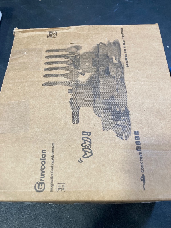 Photo 1 of 200Pcs Mini Play Kitchen Accessories for Kids, Pretend Cooking Playset with Cookware, Tableware & 2 Fruit Sets, Learning Gift for Girls, Boys, Toddlers, Pink