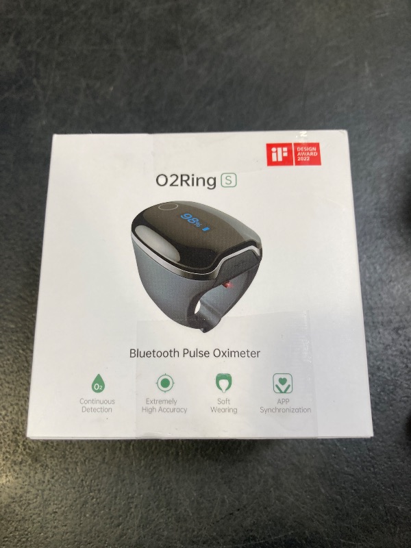 Photo 1 of Wellue O2Ring-S Oxygen Monitor with Vibration Reminder, Bluetooth Pulse Oximeter Tracks SPO2 and Pulse Rate, 24 hrs Battery Life, 4*10 Hours Built-in Memory, Rechargeable Pulse Ox with Free PC & APP