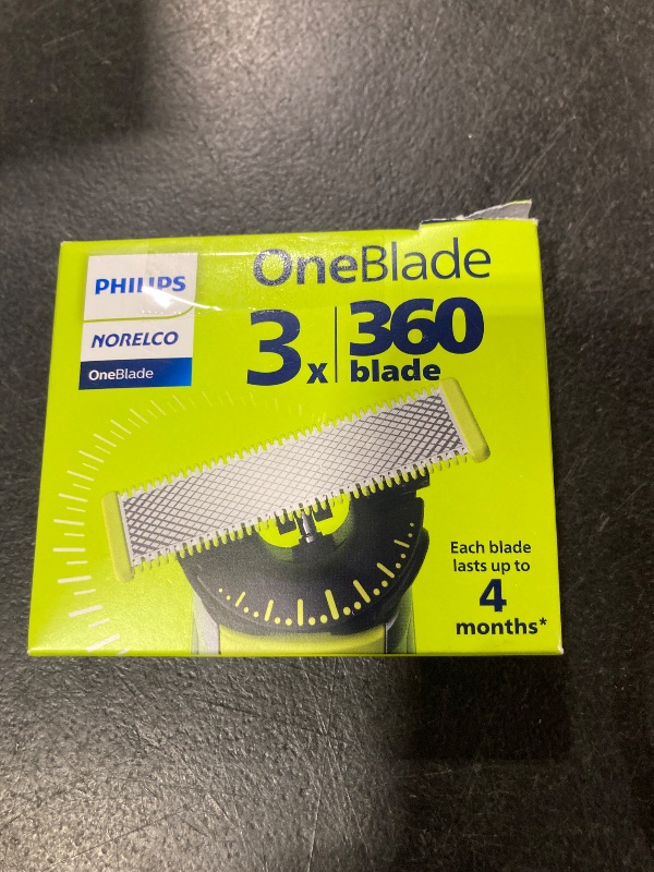 Photo 1 of Philips Norelco OneBlade 360 Blades, Genuine Replacement Blades for OneBlade Electric Shaver and Trimmer, Durable Stainless Steel, Trim, Edge and Shave, 3 Pack, QP430/80