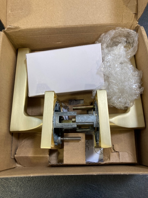 Photo 1 of Mega Handles Prime Privacy Lever Door Handle for Hallway, Closet and Bathroom, Keyless Reversible Design Door Levers, Fits All Standard Door Sizes, Covered Screws Included - Satin Brass (1 Pack), 5"