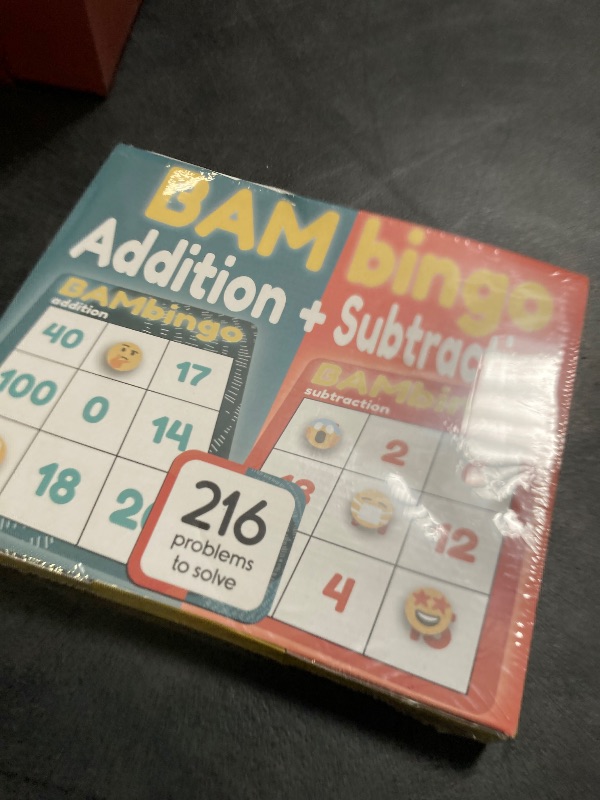 Photo 1 of THE BAMBINO TREE Addition and Subtraction Facts Bingo Game - 1st 2nd & 3rd Grade Educational Math Learning for Classroom & Homeschool