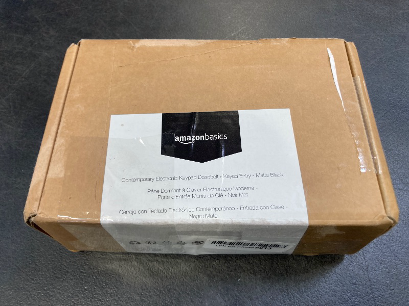 Photo 1 of Amazon Basics Electronic Keypad Deadbolt Door Lock with Auto Lock, Touch-Control Keyless Entry, Customizable User Codes, Easy Installation, Contemporary, Matte Black, 1-Pack