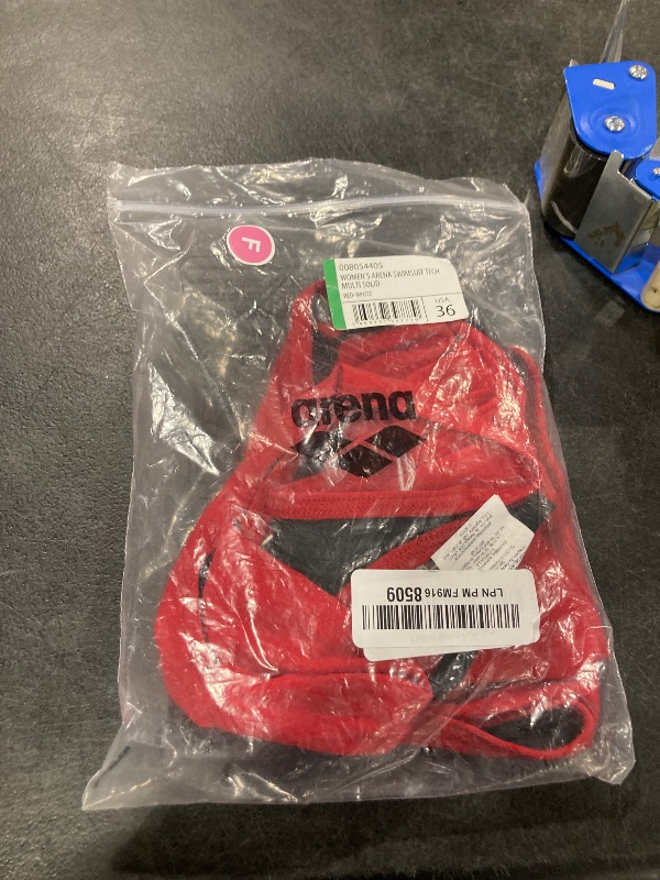 Photo 1 of ARENA Women's Team Solid MaxLife Swimsuit Tech Back Multi One Piece Ladies Racing Bathing Suit Competition Training Athletic Swimwear, New Red/White, US Size 36