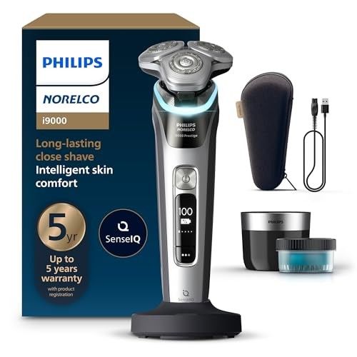 Photo 1 of Philips Norelco Shaver I9000 Prestige, Wet & Dry Electric Shaver, Dark Slate Nova, SenseIQ Technology, Triple Lift & Cut System, 360 Rotating Dual Ste