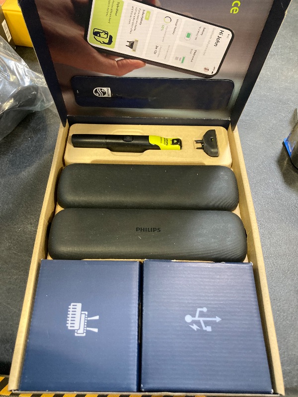 Photo 1 of Philips Norelco OneBlade 360 with Connectivity Hybrid Face + Body, Electric Beard Trimmer, Shaver and Body Groomer Kit with 360 Blade Tech, 1x360 Blade, 5-in-1 Comb, Travel Case, Model QP4631/90