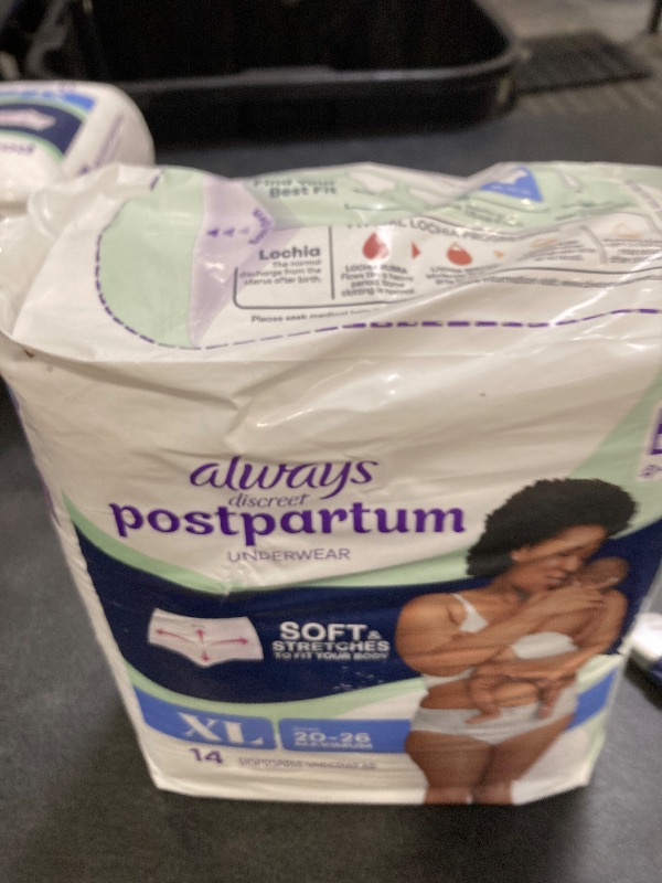 Photo 1 of Always Discreet Postpartum and Adult Incontinence Underwear for Women, Extra Large, Maximum Protection, 14 Count