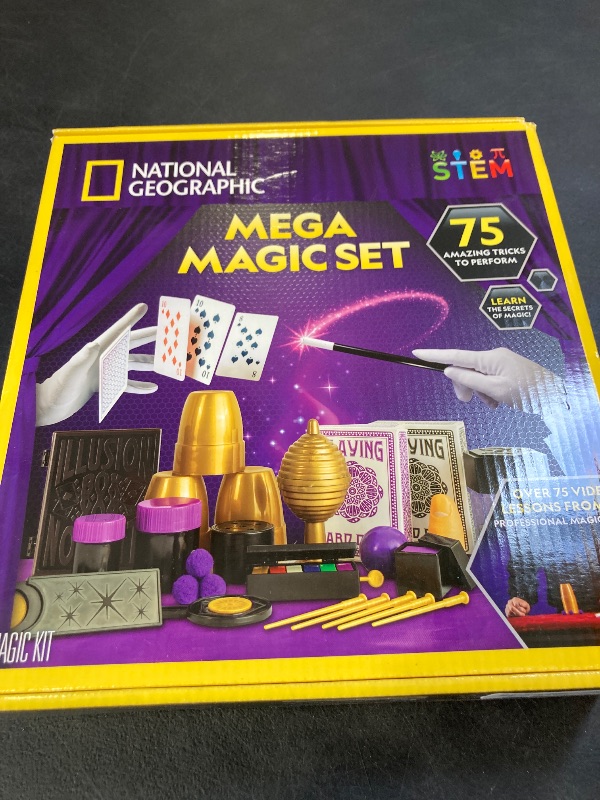 Photo 1 of National Geographic Mega Magic Set - More Than 75 Magic Tricks for Kids to Perform with Steps, Video Instructions for Each Trick Provided by a Professional Magician (Amazon Exclusive)