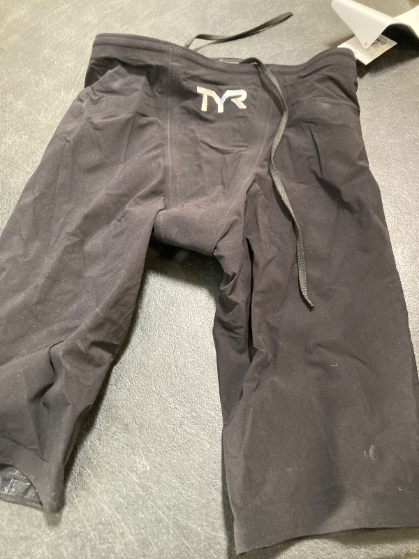 Photo 1 of TYR Men's Venzo Solid High Waist Jammer Swimsuit – Racing Tech Suit for Competitive Swimming Onyx - size 27