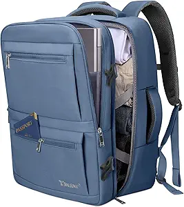 Photo 1 of BALEINE Travel Backpack for Women Men, Large Sturdy Carry On Laptop Backpack Gifts for Business, Casual, Weekender, Hiking (Large, Dusty Blue)
