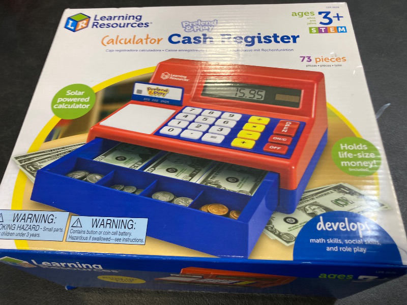 Photo 1 of Learning Resources Pretend & Play Calculator Cash Register with Canadian Currency, Classic Counting Toy, Kids Cash Register, 73 Pieces, Ages 3+