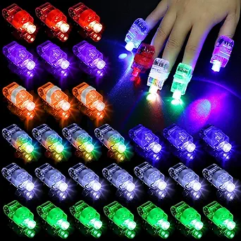 Photo 1 of 210 Pcs LED Finger Lights, 7 Colors Finger Flashlights, Battery Powered Light Up Finger Ring Toys, Mini Finger Lamps, Glow in The Dark Party Supplies for Rave Concert Shows (210Pcs)
