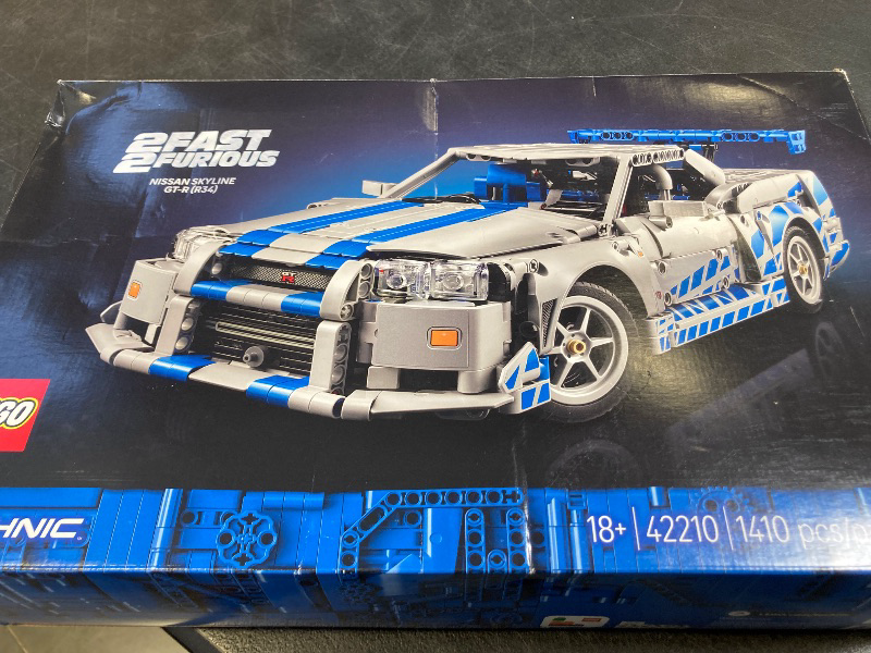 Photo 1 of LEGO Technic 2 Fast 2 Furious Nissan Skyline GT-R (R34) Car - DIY Kit and Building Set for Adults - Collectible Model Street Racer with Drift Function - Gift for Car Enthusiasts and Movie Fans - 42210