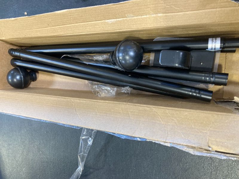 Photo 1 of ENJOYBASICS No Drill Curtain Rods for Window 48 to 84 Inches, 5/8 Inch Diameter Renter Friendly Drapery Rod with Adhesive Brackets without Drilling, Adjustable from 27 to 90 Inches, Black