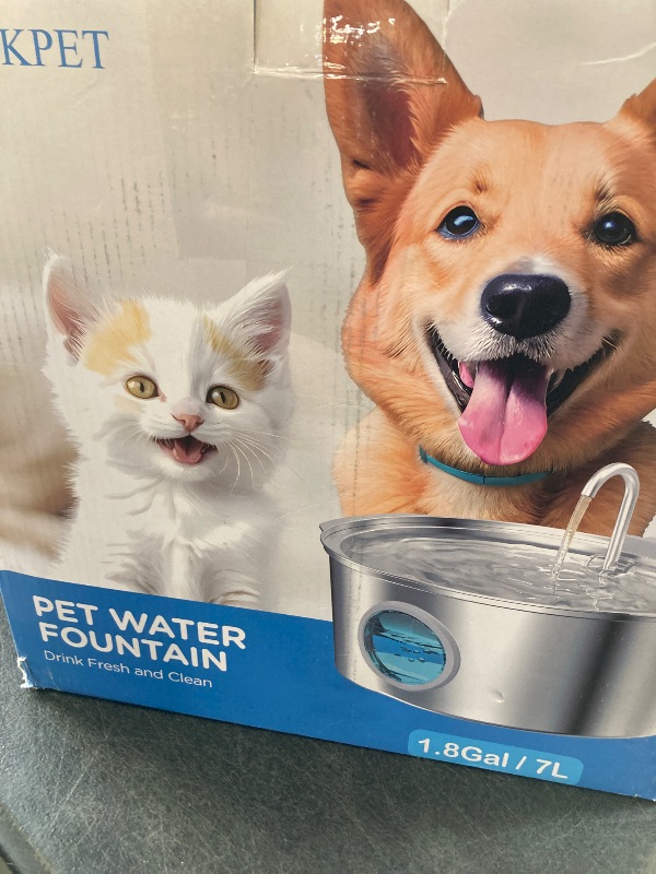 Photo 1 of Pet Water Fountain for Large Dogs: Metal Dog Water Fountain - Silent Big Cat Fountains - 7L/236oz/1.8G Dog Drinking Fountains Inside - GROOKPET Water Fountains for Pets Indoor Large - 9 Filters