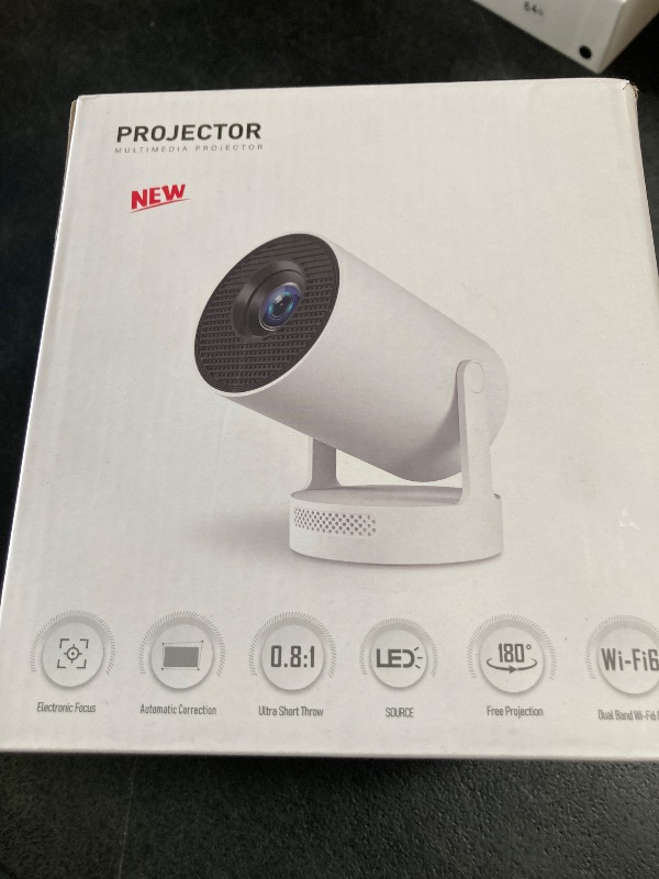 Photo 1 of ?Electric Focus?Mini Projector, Projector 4K 1080P Support, 260 ANSI Lumens Projector with Wifi and Bluetooth, Upgrade Smart Proyector, 5w Speaker, Auto Keystone Correction 35"-130" Screen HY300 Plus