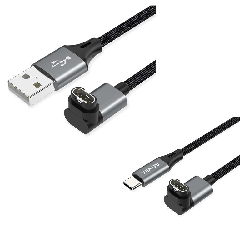 Photo 1 of AGVEE USB Angled 90 Degree Charging Cable and USB C Cable for Garmin Smart Watch