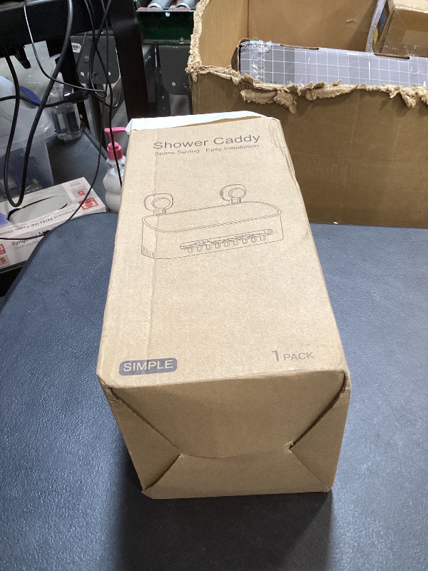 Photo 1 of Budget & Good Shower Caddy Suction Cup No-Drilling Removable Bathroom Organizer Storage Heavy Duty Shelf Basket for Bath Shampoo Conditioner - White