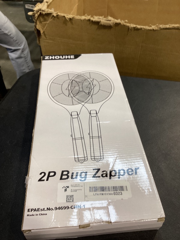 Photo 1 of 2 Pack Electric Fly Swatter, Handheld Bug Zapper Racket for Outdoor & Indoor, Mosquito Zapper Racket Battery Powered Tennis Mosquito Rackets for Insect