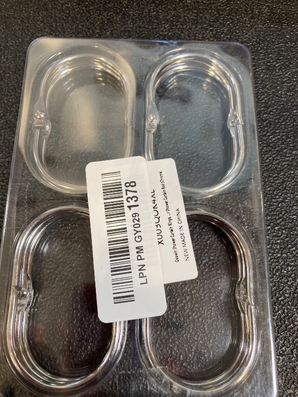 Photo 1 of Goowin Shower Curtain Rings, 12 Pcs Shower Curtain Hooks, Oval Snap Shower Rings for Curtain, Metal Shower Curtain Rings Rust Proof, Glide Smoothly Shower Hooks for Shower Curtain Rod (Chrome)