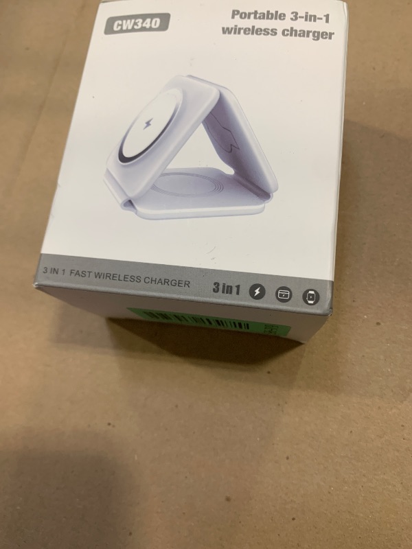 Photo 1 of Charging Station for Apple Multiple Devices - 3 in 1 Foldable Magnetic Wireless Charger Dock - Travel Charging Pad for iPhone 16 15 14 13 12 Pro Max Plus Watch & Airpods