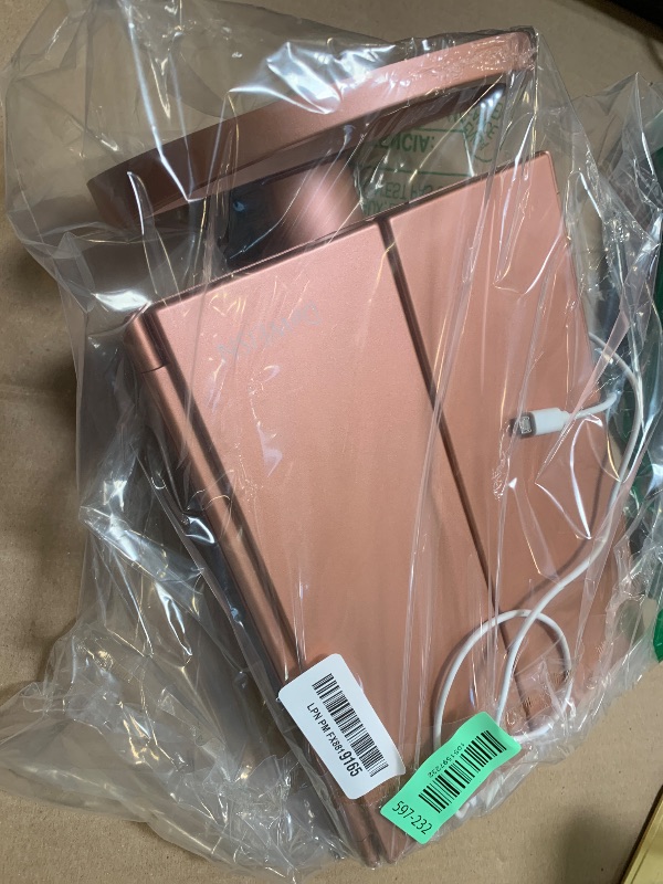 Photo 1 of FUNTOUCH Rechargeable Travel Makeup Mirror with 72 Led Lights, Portable Lighted Beauty Mirror, 3 Color Lighting, Dimmable Touch Screen, Tabletop LED Folding Cosmetic Vanity Mirror