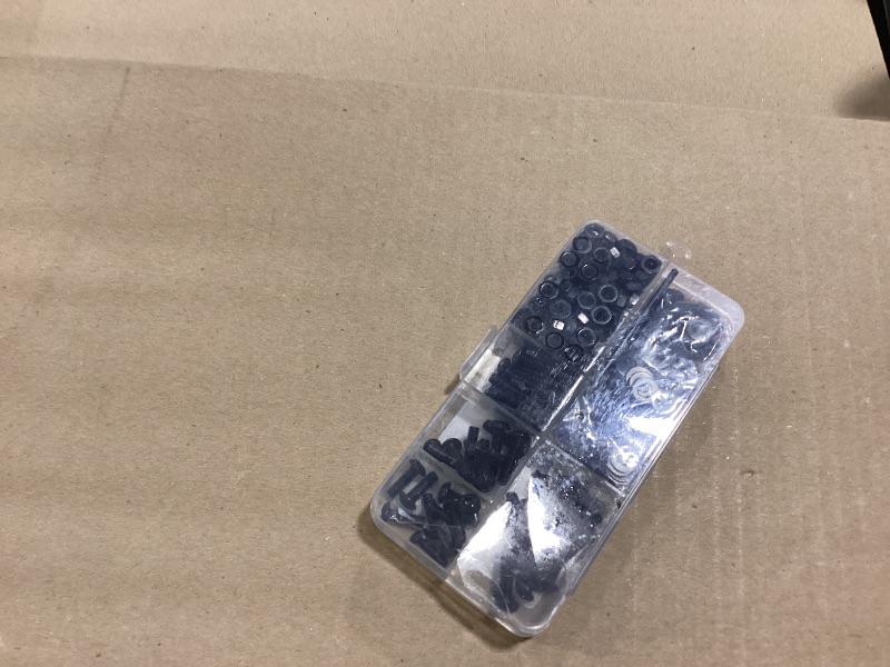 Photo 1 of 486 Pcs M4 Screws Assortment Kit, Metric Nuts and Bolts Assortment Kit, Hex Socket Button Head Cap Screw Bolts and Nuts Kits, Hex Socket Screw Set, Machine Screws Set, with Spanner(Black)