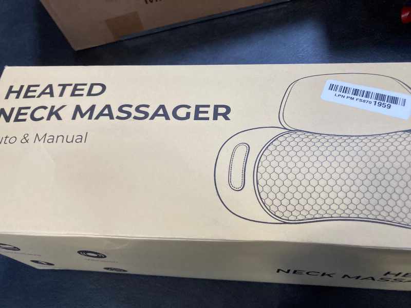 Photo 1 of 3-in-1 Neck Massager for Pain Relief Deep Tissue with Heat, Portable Memory Foam Cervical Massager Pillow with Traction for Neck Hump Comfort & Shoulder Relaxation at Home/Office/Travel (Corded)