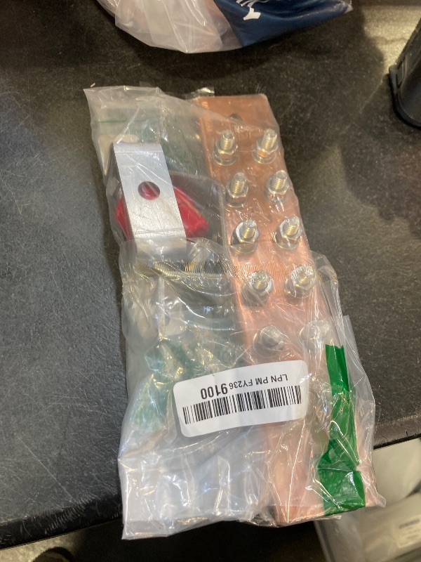 Photo 1 of GOUNENGNAIL-Wall Mounted Copper Ground Bar Kit .25" x 2" x 10" Bus Bar 5/16'' x 12 Terminal Positions, UL Recognized SM40 Insulators Rated Uimp up to 6KV (12 Terminal Positions)