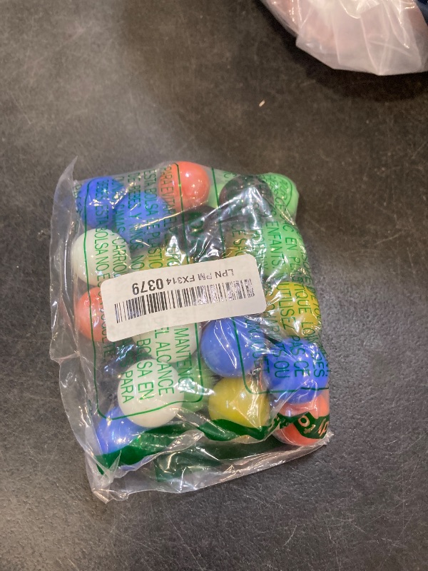 Photo 1 of 30 Large 1" (25mm) Replacement Solid Glass Marbles for Chinese Checkers, Aggravation, or Marble Games (5 Each of Red, Blue, Yellow, White, Green, Black)