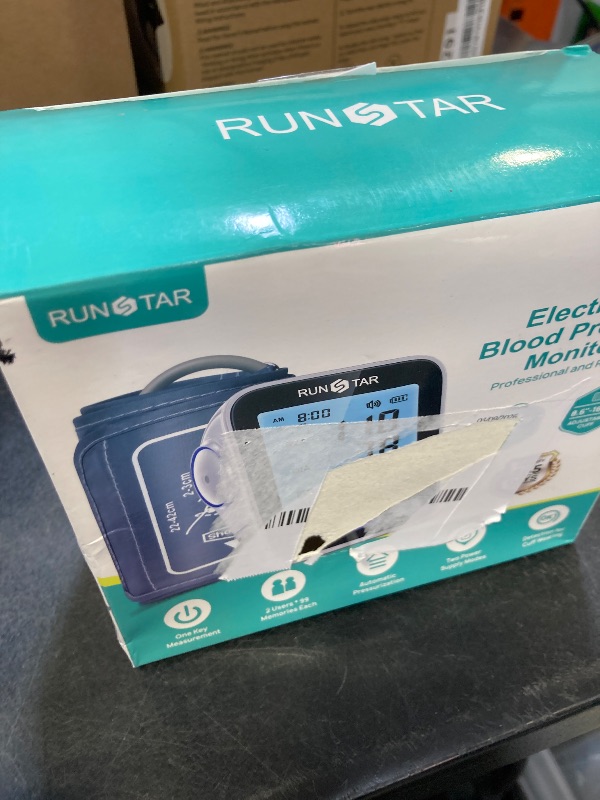 Photo 1 of RunStar Upper Arm Blood Pressure Monitor with Wide Range Cuff (8.6'' -16.5'') for Home Use FSA&HSA Eligible, Automatic Digital BP Machine with Storage Bag, 2x99 Reading Memory