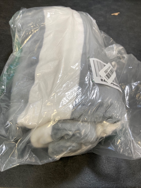 Photo 1 of cabanana Large Oversized Beach Towel - 35 x 70 Inch Cotton Pool Towel, Gray Striped Soft Cabana Swim Towel