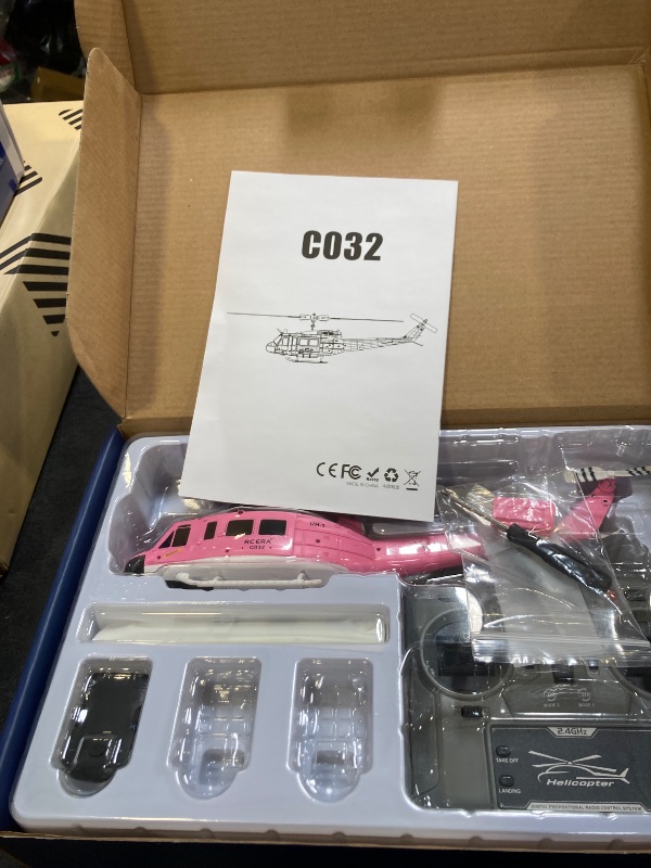 Photo 1 of NBJIALIN RC ERA C032 UH-1 Huey Helicopter - Remote Control Helicopters for Adult, 1/48 Sacle 2.4G 6CH Gyro Stabilized Aircraft with Altitude Hold & Optical Flow,3D Stunt Drone (Pink)