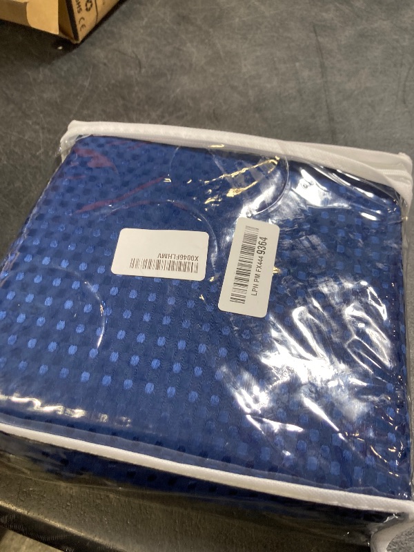 Photo 1 of MIYE Pleated Waffle Weave Bed Skirt, Tailored Dust Ruffle 12 Inch Drop Easy Fit, Machine Washable (Navy Blue, King - 12" Drop)