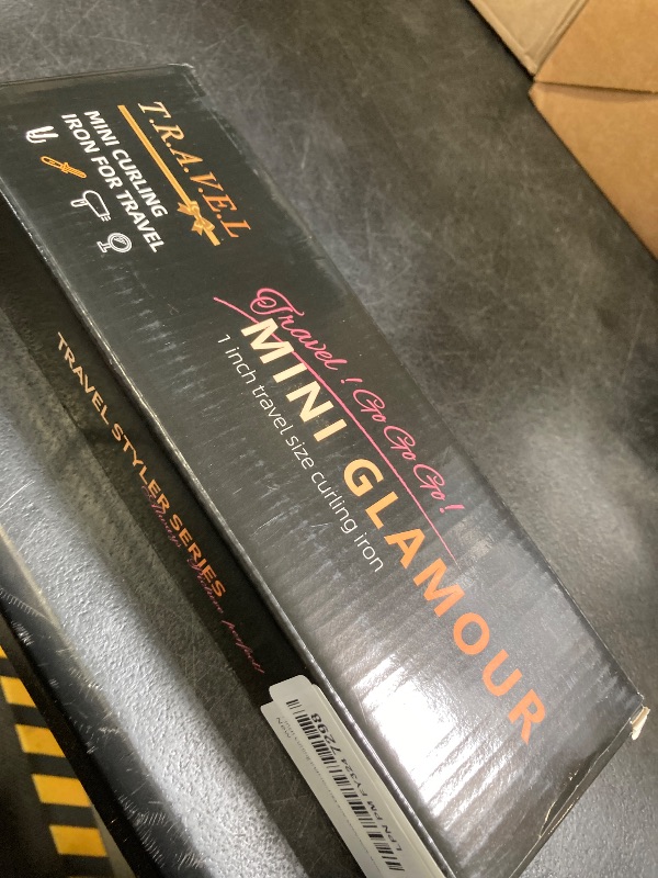 Photo 1 of 1 Inch Mini Travel Curling Iron, 100-240V Travel Dual Voltage Curling Iron for Short Hair with 5 Heat Settings, Small Curling Wand with Temperature Memories and Lock, Rose Gold