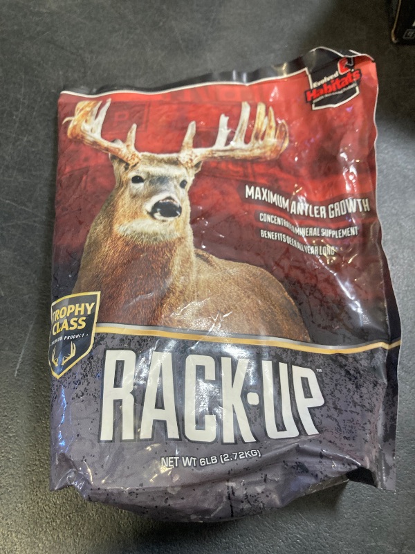 Photo 1 of Evolved Habitats Rack-Up Trophy Class 6 lbs Powder Mineral Deer Attractant - Year-Round Long-Lasting Mineral Lick Food Supplement for Deer - Mineral Site Activator