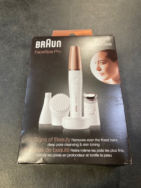 Photo 1 of Braun Face Epilator Facespa Pro 911, Facial Hair Removal for Women, Hair Removal Device, 3-in-1 Epilating, Cleansing Brush and Skin Toning with 3 Extras