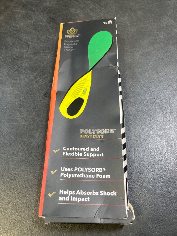Photo 1 of Spenco Polysorb Heavy Duty Maximum All Day Comfort and Support Shoe Insole Women's 9-10 / Men's 8-9