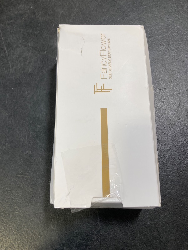 Photo 1 of FancyFlower Square Reading Glasses for Women - Blue Light Blocking Reader - Amber Mist - Honey Crystal 1.25x