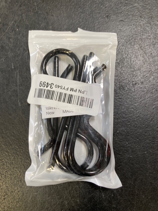 Photo 1 of Yoliko 4 Pcs Heavy Duty Hitch Pins Clip R Clips Spring Retaining Wire Hair Pins Cotter Pin Strong Spring Tension Large Carter Pin R clip large for trailer Tractors Mower Cart Truck Black zinc M5x100mm