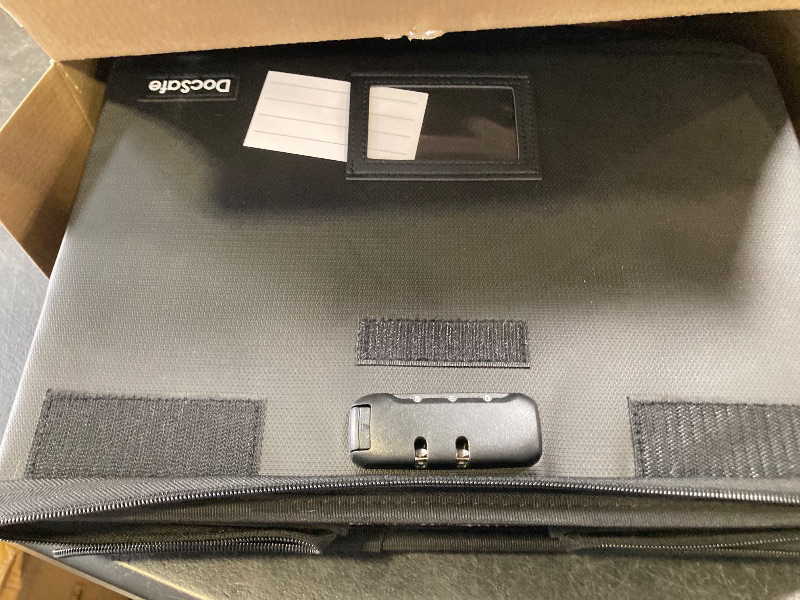 Photo 1 of EDMUED Fireproof Document Box with Combination Lock - Fire & Water Resistant Hard Case Safe Box for Important Documents, Certificates, Laptops, Passports (Matte Black)