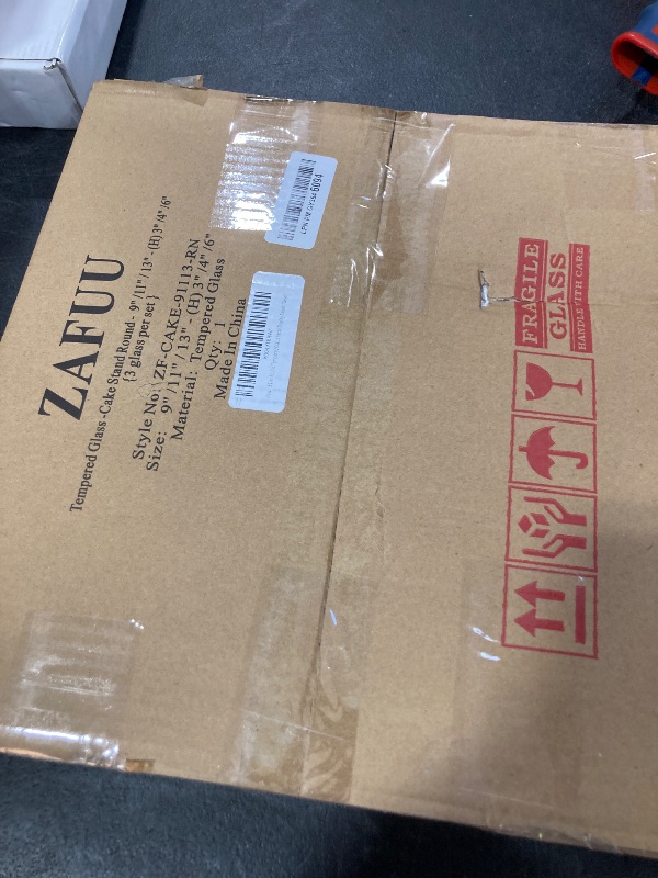 Photo 1 of 3 Tier Round Tempered Glass Display Stand 9, 11, 13” for Cake, Cupcakes, Desserts, Bakery, Appetizers – Set of 3 Glass Retail Display Raiser. (Clear)