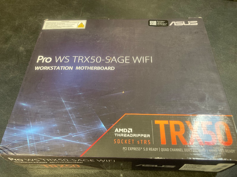 Photo 1 of ASUS Pro WS TRX50-SAGE WIFI CEB Workstation motherboard, AMD Ryzen Threadripper PRO 7000 WX,ECC R-DIMM DDR5, 36 power-stage, WiFi 7,PCIe 5.0 x 16,PCIe 5.0 M.2, 10 Gb and 2.5 Gb LAN, multi-GPU support.